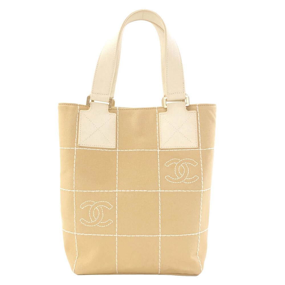 CHANEL Cream Canvas Bag